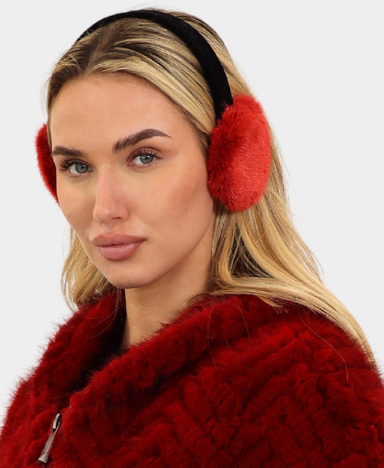 Mink Earmuffs w/ Velvet Band view 