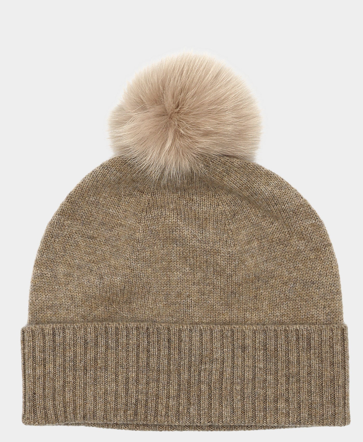 Cashmere Hat w/ Fur Pom view 1