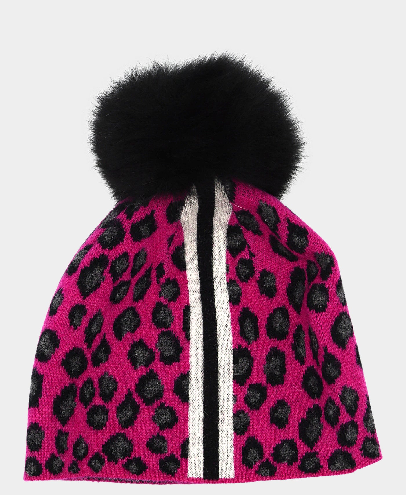 Leopard Hat w/ Fur Pom view 1