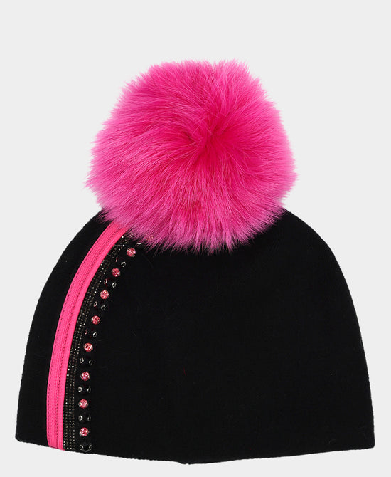 Jeweled Hat w/ Fur Pom view 