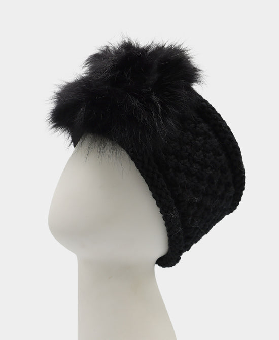 knit headband w fox rosette view 