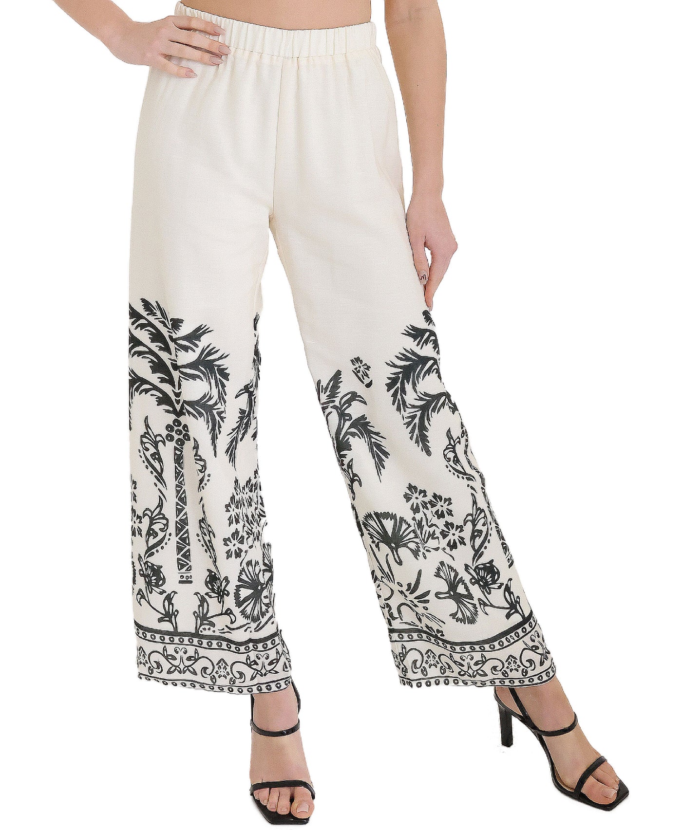 Printed Wide Leg Pants view 1