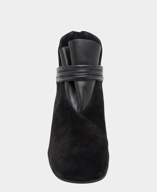 
Suede & Leather Cinched Bootie in BLACK view 2