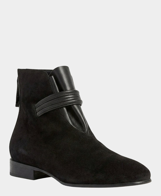 
Suede & Leather Cinched Bootie in BLACK view 1