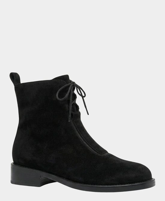 
Suede Front Tie Bootie in BLACK view 1