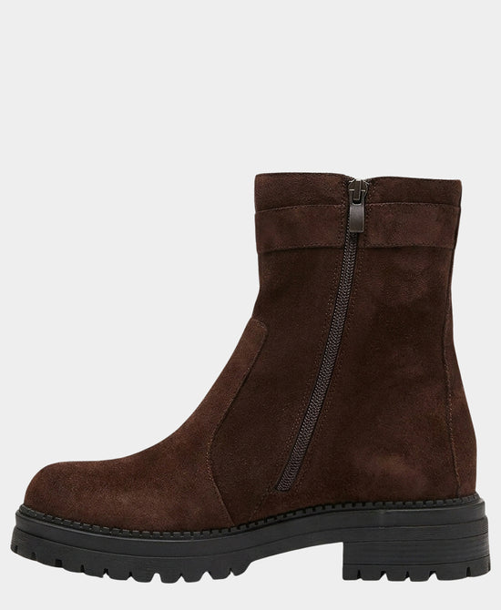 
Suede Side Buckle Tassel Bootie in BROWN view 2