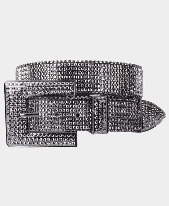 Leather Crystal Statement Belt view 