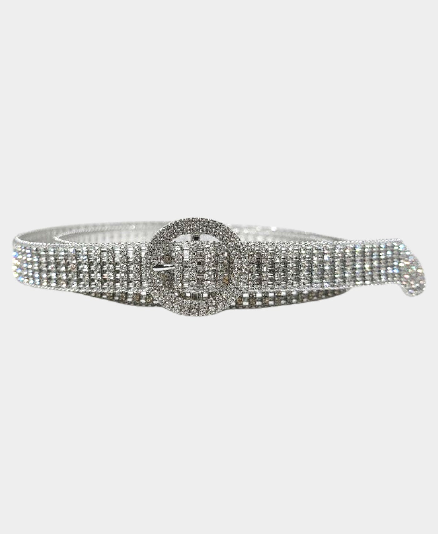 Crystal Mesh Round Buckle Belt view 1
