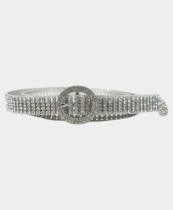 Crystal Mesh Round Buckle Belt view 