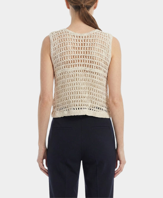 
Crochet Vest w/ Sequins in BEIGE view 2