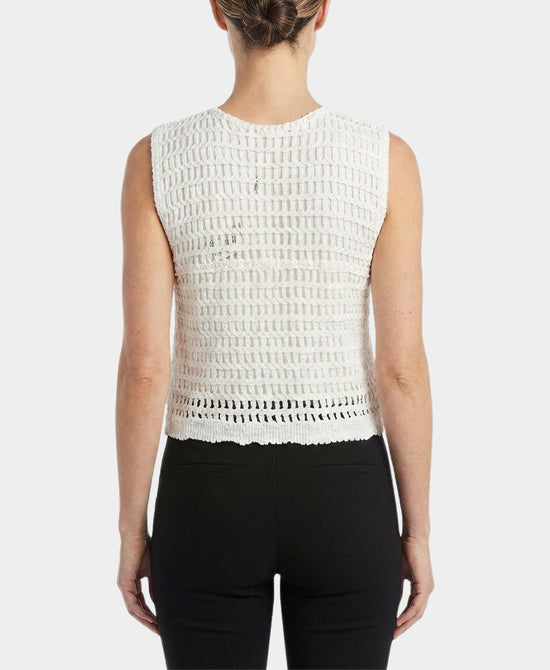 
Crochet Vest w/ Sequins in WHITE view 2