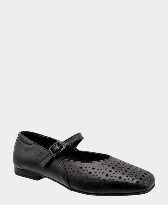 
Leather Perforated Mary Jane Ballet in BLACK view 1