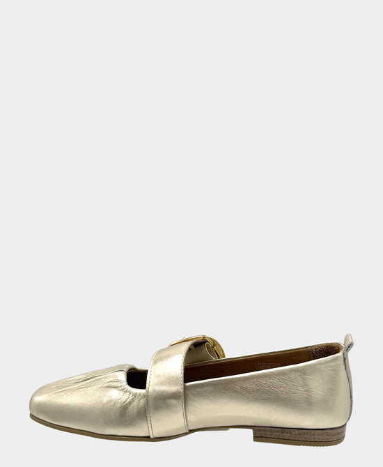 
Leather Mary Jane Buckle Ballet in GOLD view 2