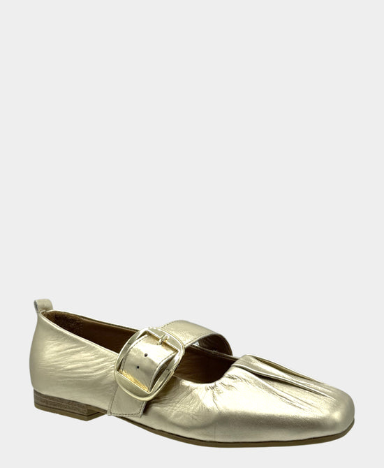 
Leather Mary Jane Buckle Ballet in GOLD view 1