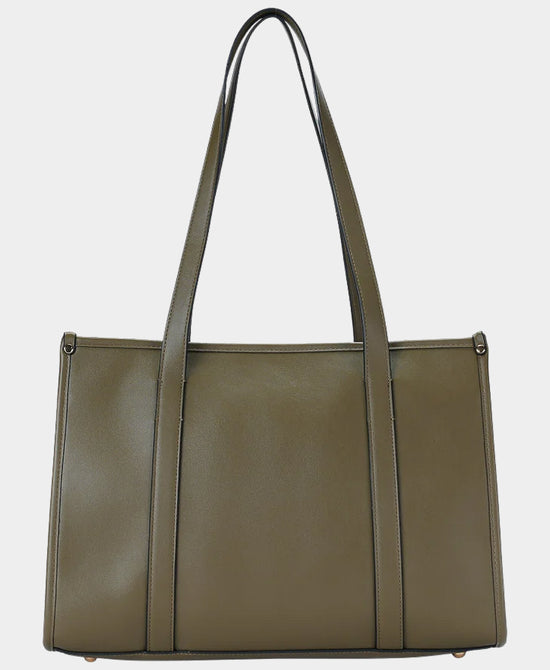 
Faux Suede & Leather Tote Bag in GREEN view 2
