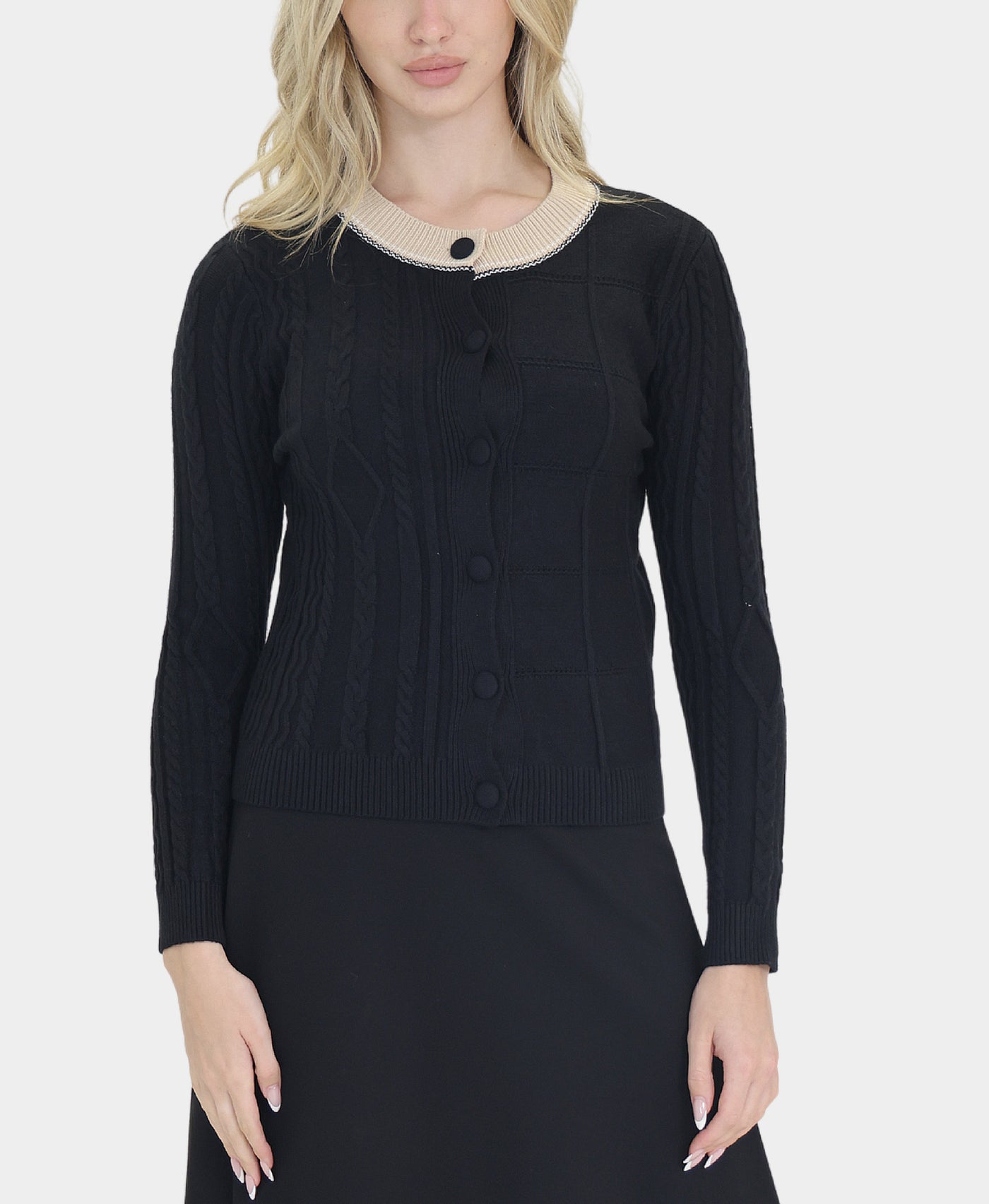 Two Tone Cardigan Sweater view 1