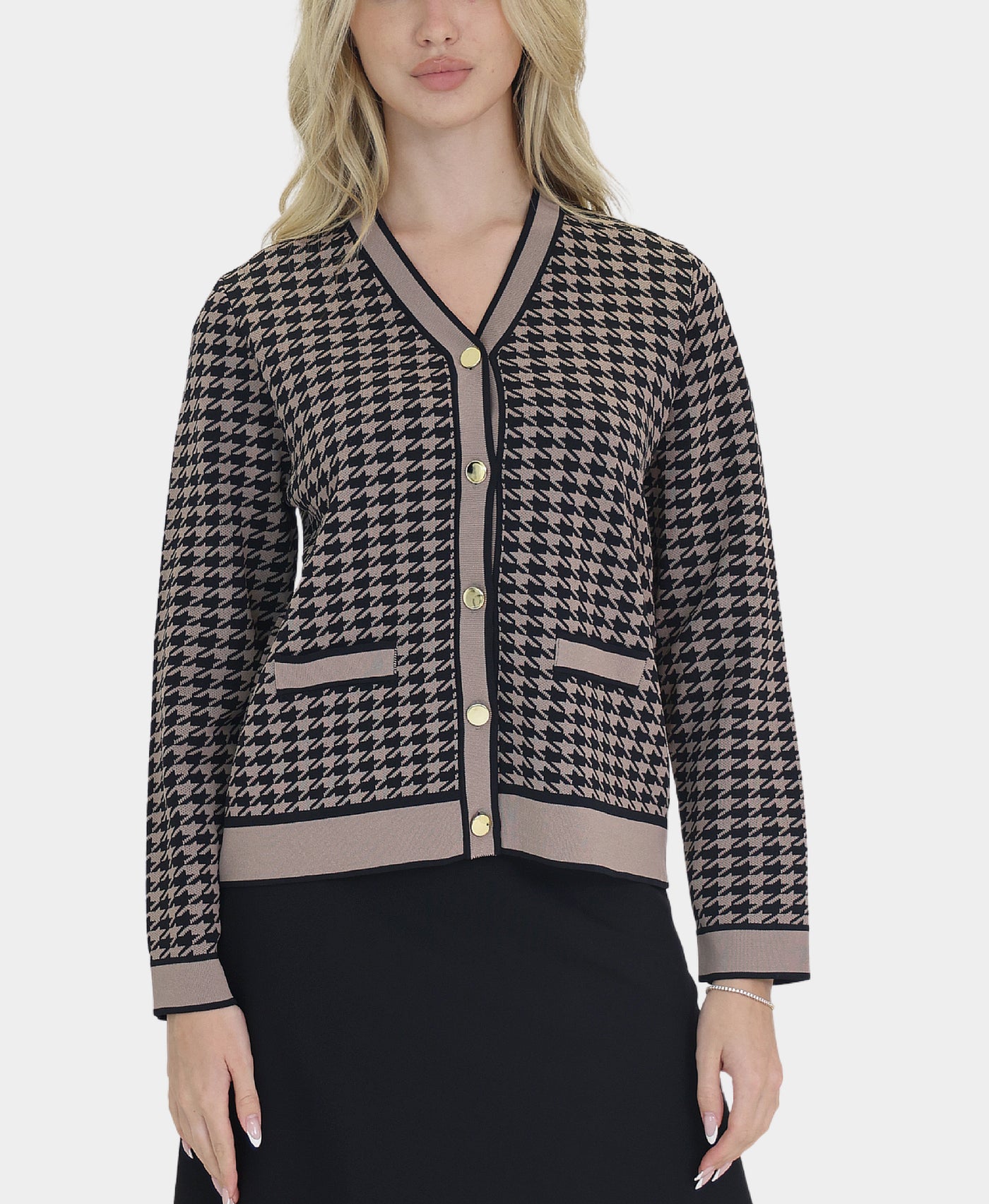Houndstooth Cardigan Sweater view 1