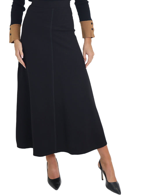 Solid Midi Ponte Skirt view 