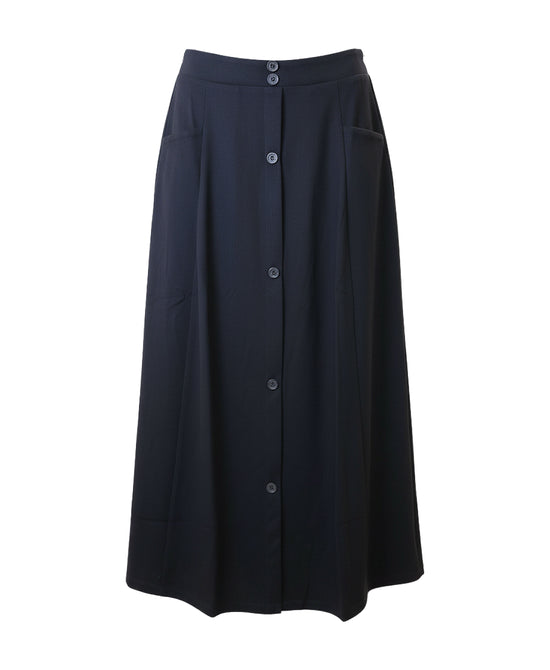 Solid Midi Skirt w/ Button Detail view 
