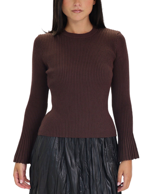 Solid Ribbed Knit Top view 