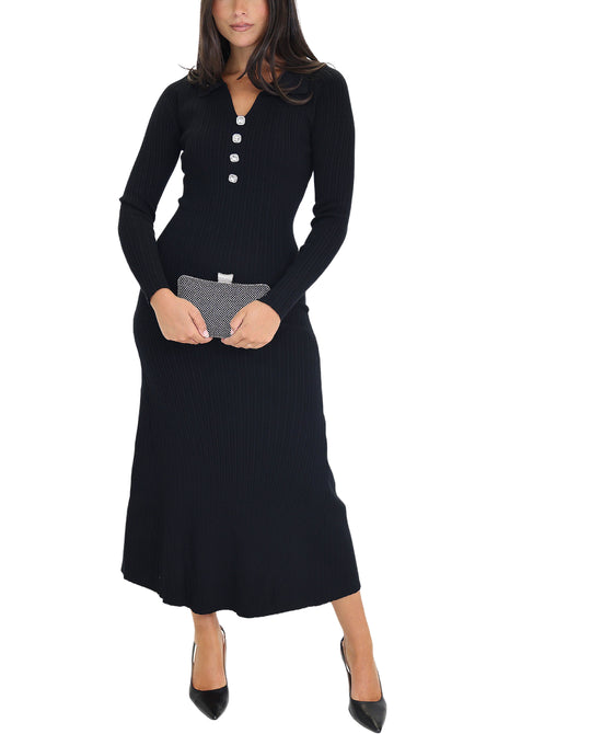 Knit Ribbed Midi Dress view 