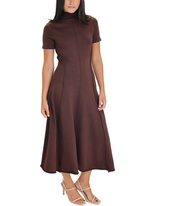 Knit Seam Front Midi Dress view 