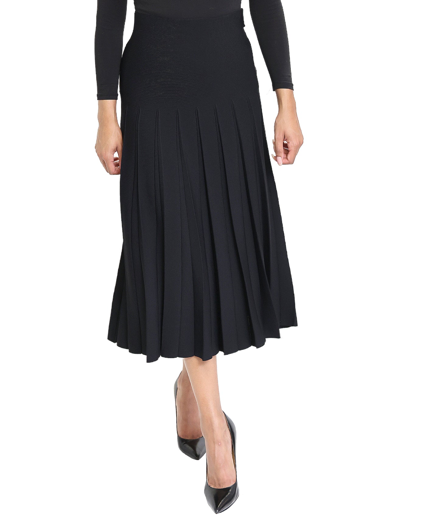 Pleated Knit Skirt image 1