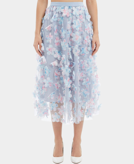 Tulle Petal Midi Skirt view 1