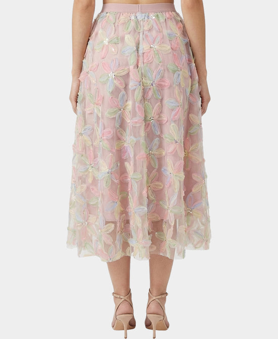 Tulle Petal Midi Skirt w/ Sequins view 2