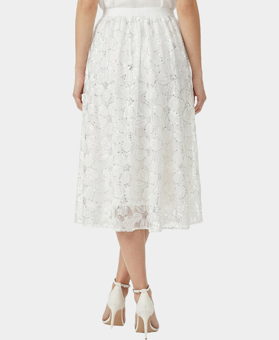 Tulle Flower Midi Skirt w/ Sequins view 2