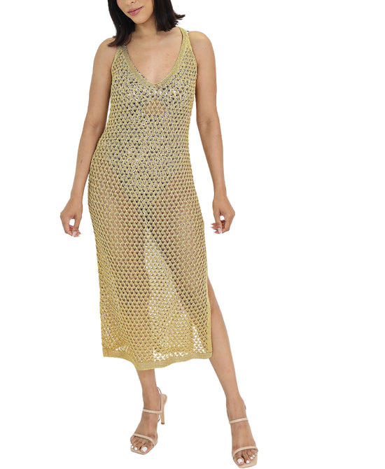 Metallic Crochet Swim Cover-Up view 