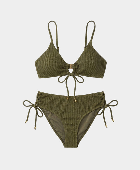 
Tie Front Bikini - 2 Pc Set in OLIVE view 2