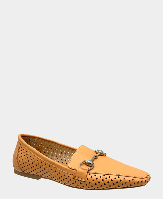 
Leather Perforated Loafer in ORANGE view 1