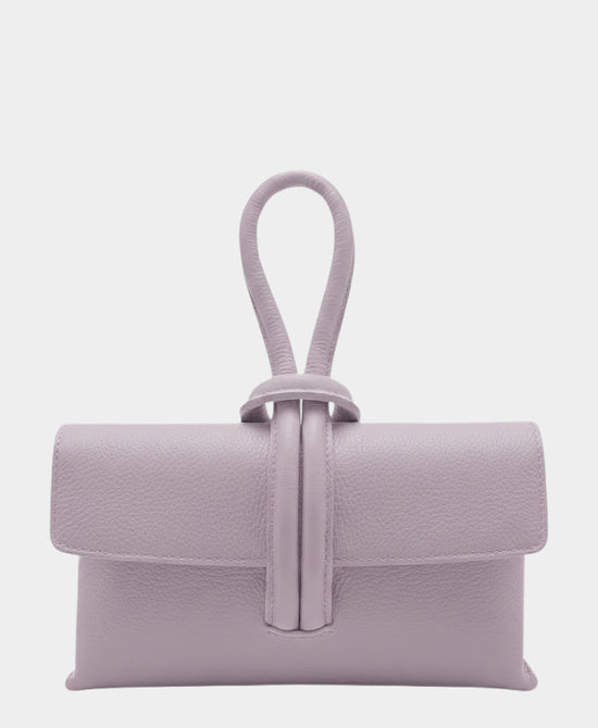 
Leather Loop Handle Handbag in LILAC view 1