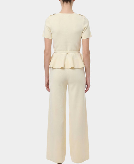 Knit Peplum Top and Knit Pants Set- 2 Pc Set view 2