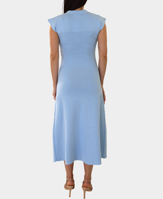 Knit Midi Dress w/ Button Detail view 