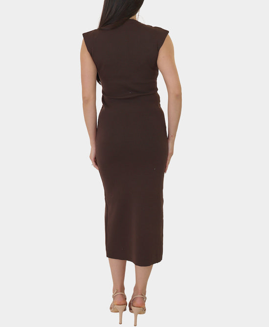 Knit Midi Dress w/ Button Detail view 