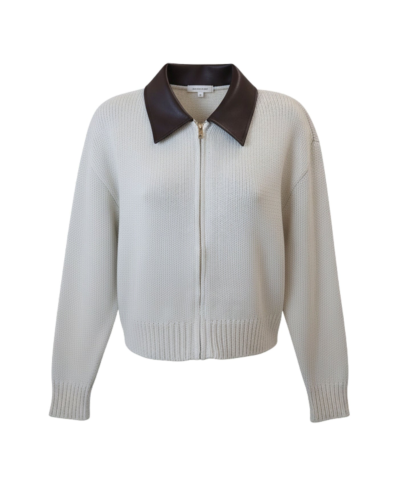 Sweater w/ Faux Leather Trim view 1