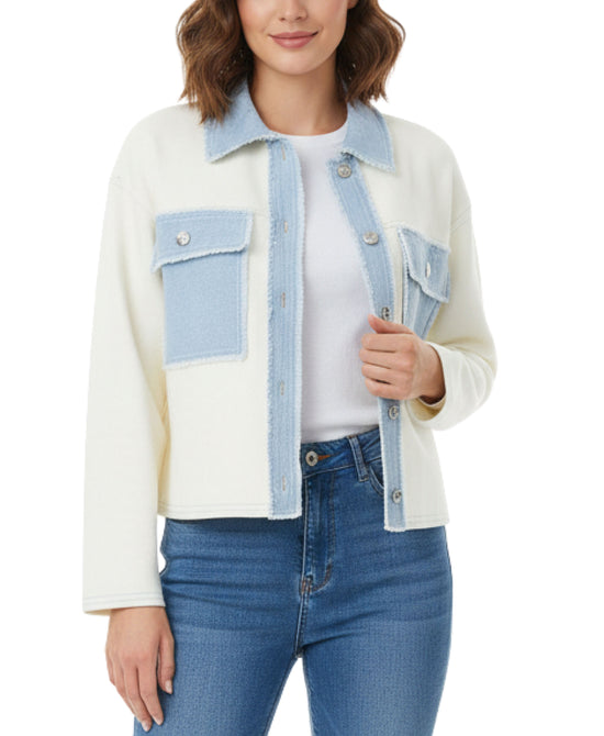 Sweater w/ Denim Trim view 