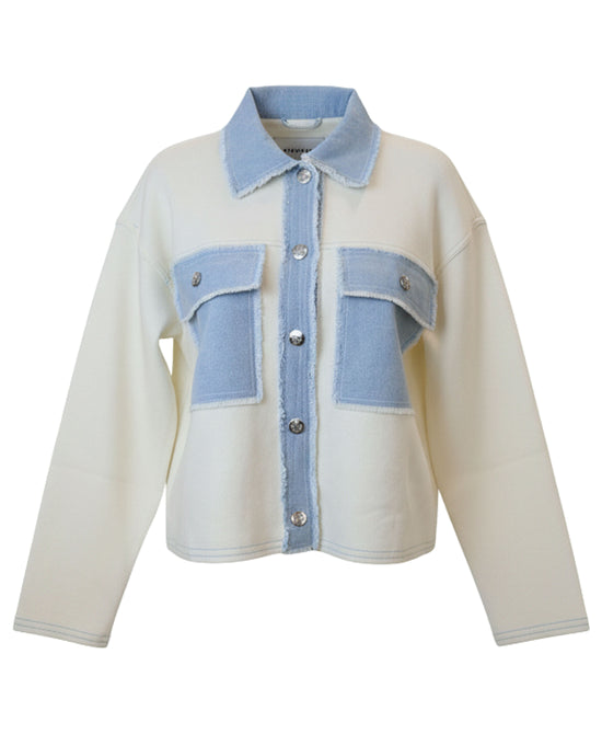 Sweater w/ Denim Trim view 