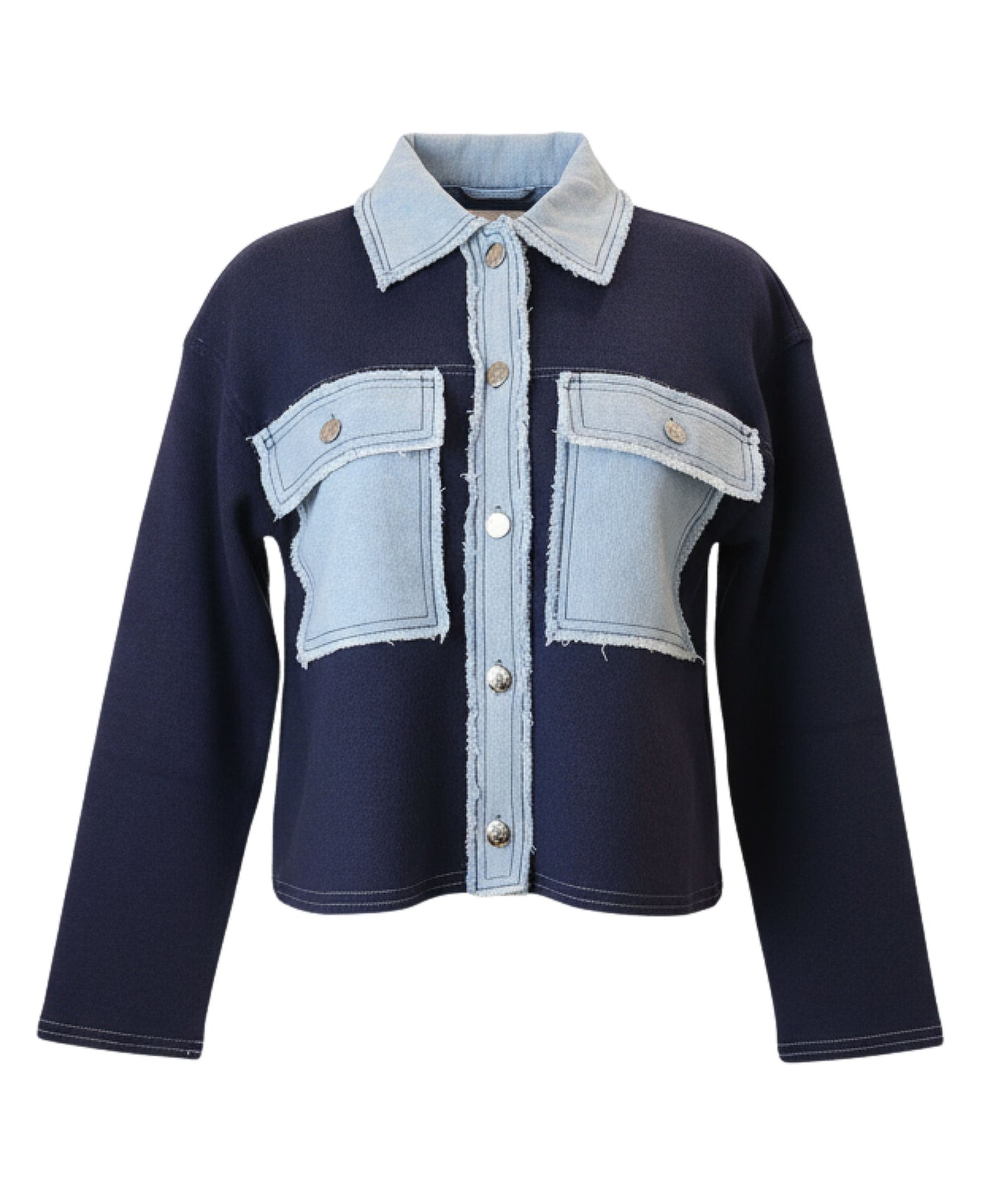 Cardigan w/ Denim Trim view 1