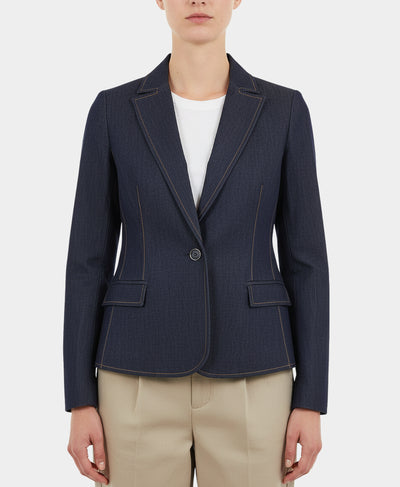 Denim Blazer w/ Bows & Crystals image 1