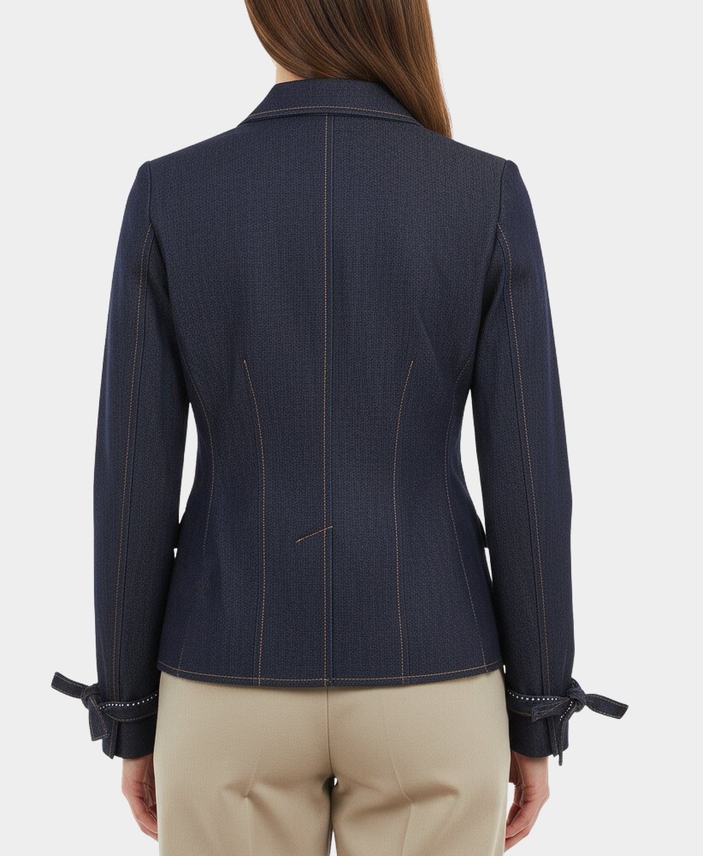 Denim Blazer w/ Bows & Crystals view 3