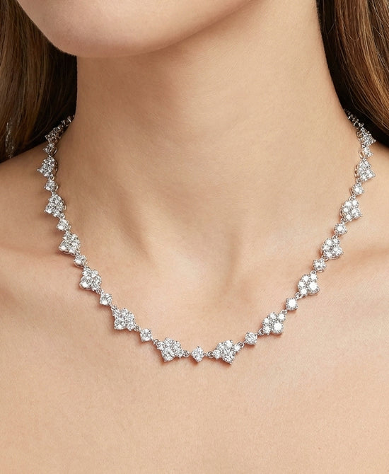 
Cubic Zirconia Collar Necklace in SILVER view 1