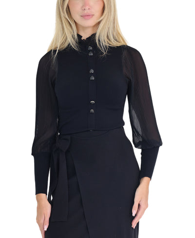 Knit & Pleated Sleeve Blouse Combo image 1