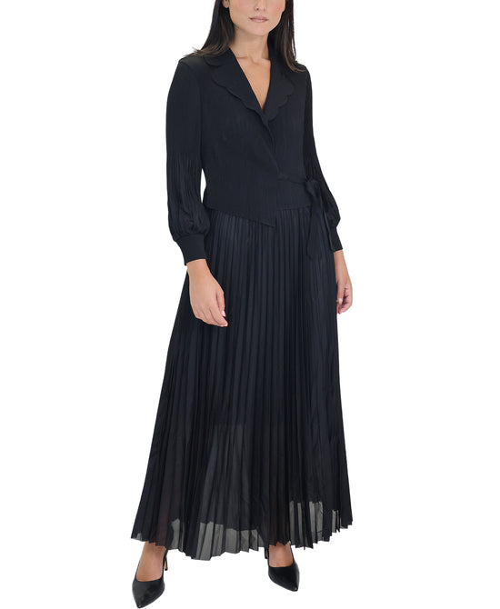 Pleated Wrap Maxi Dress view 