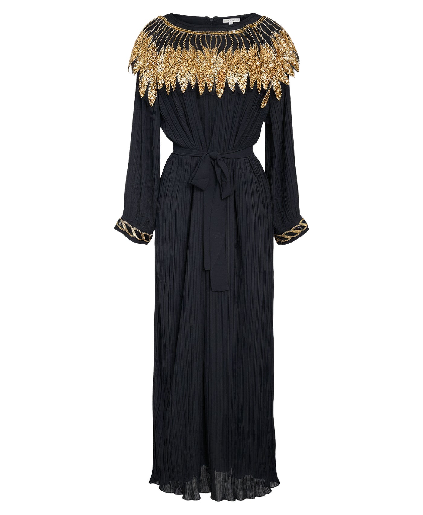 Pleated Maxi Dress w/ Beading view 1