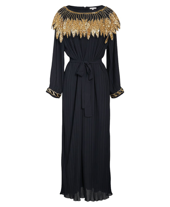 Pleated Maxi Dress w/ Beading view 