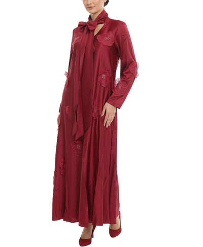 Maxi Dress w/ Beaded Flowers image 1