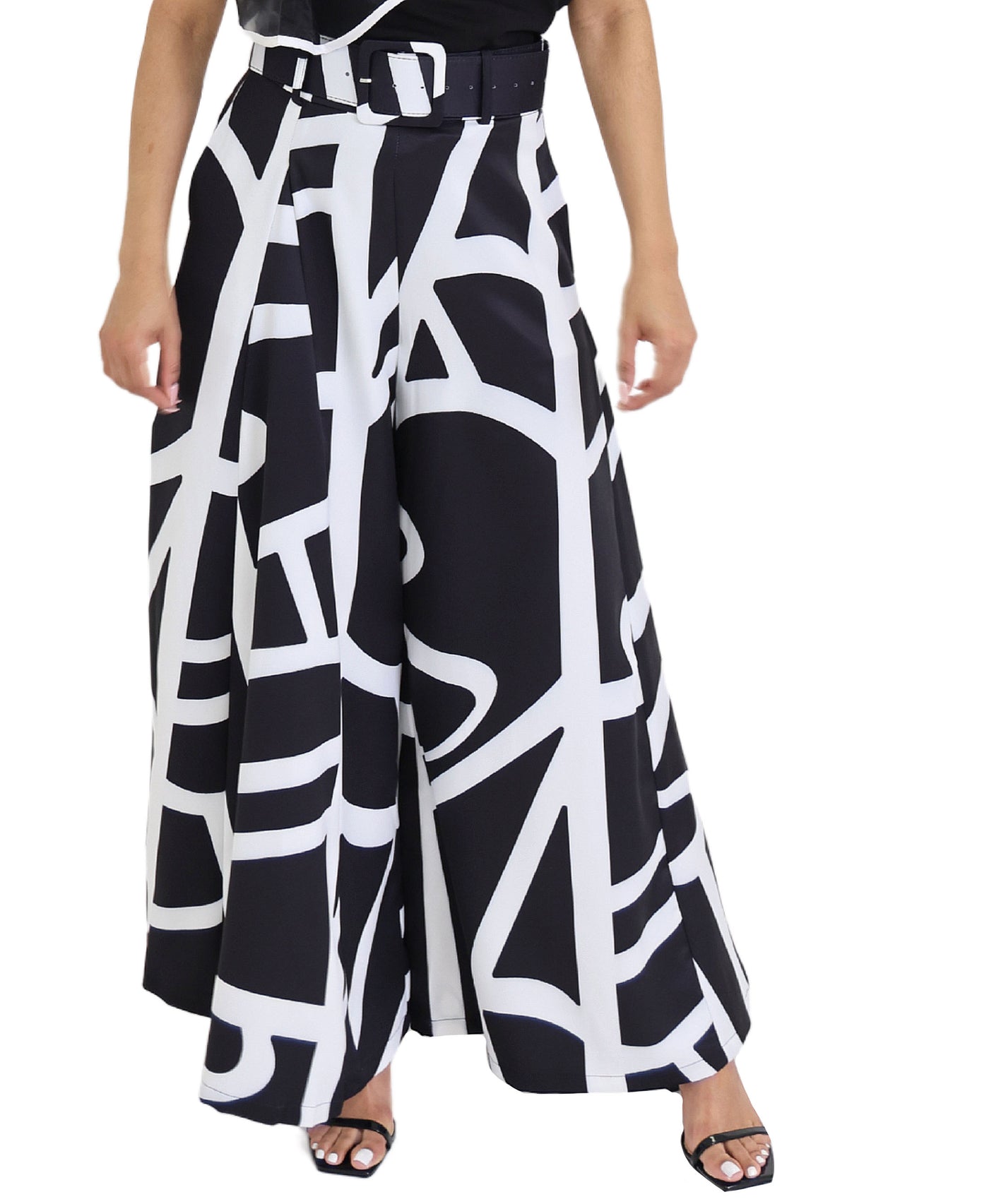 Printed Wide Leg Pants view 1